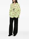 Daniela Gregis Check-pattern Belted Shirt In Green