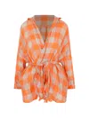 Daniela Gregis Check-pattern Belted Shirt In Orange