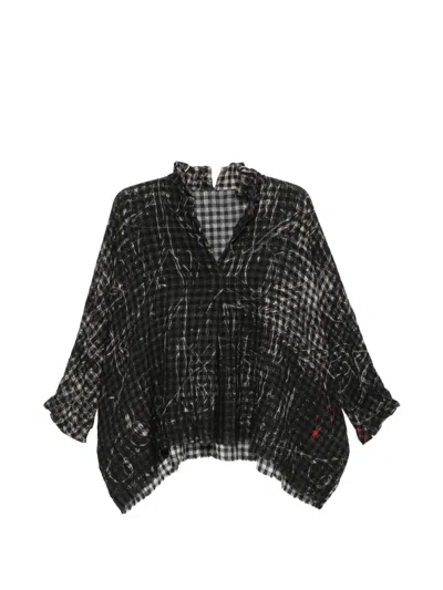 Daniela Gregis Check-pattern Blouse In Black
