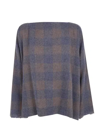 DANIELA GREGIS CHECK-PATTERN CASHMERE SWEATER