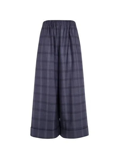 DANIELA GREGIS CHECK-PATTERN PALAZZO PANTS