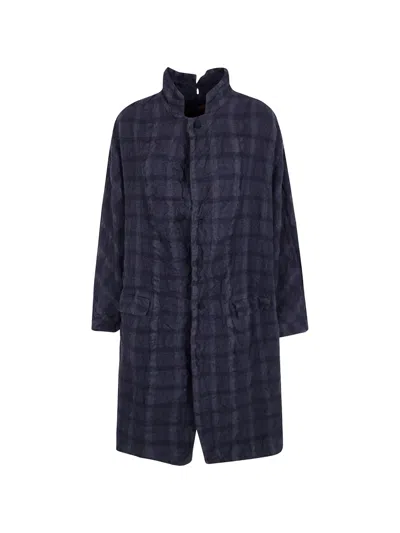 DANIELA GREGIS CHECK-PATTERN SINGLE-BREASTED COAT