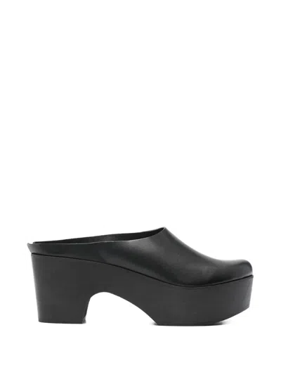 DANIELA GREGIS "CLOG" HIGH SABOT MULE,SCAZ29A.P BLACK