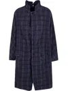 Daniela Gregis Check-pattern Single-breasted Coat In Blue
