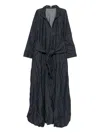 Daniela Gregis Cotton Belted Midi Dress In Blue