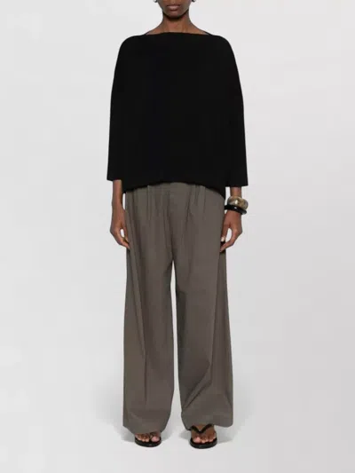 Daniela Gregis Cotton Boat Neck Sweater Three Quarter Sleeves In Blue