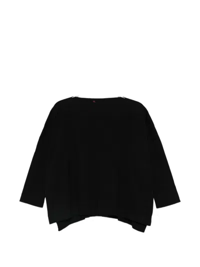 Daniela Gregis Cotton Boat-neck Sweater In Black