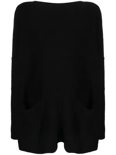Daniela Gregis Cotton Boat-neck Sweater In Black