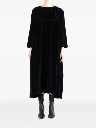 Daniela Gregis Cotton Midi Dress In Black