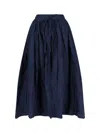 Daniela Gregis Cotton Satin Skirt In Blue