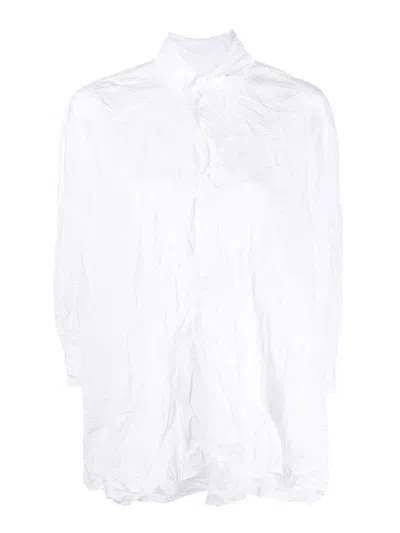 Daniela Gregis Double-collar Crinkled Shirt In White