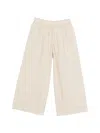 Daniela Gregis Cotton Trousers Elasticated Waistband Lightweight Wide Leg In Neutral