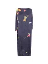 Daniela Gregis Crinkled Abstract-print Maxi Dress In Blue