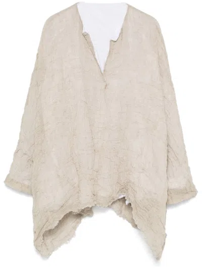 Daniela Gregis Crinkled Blouse In Neutrals