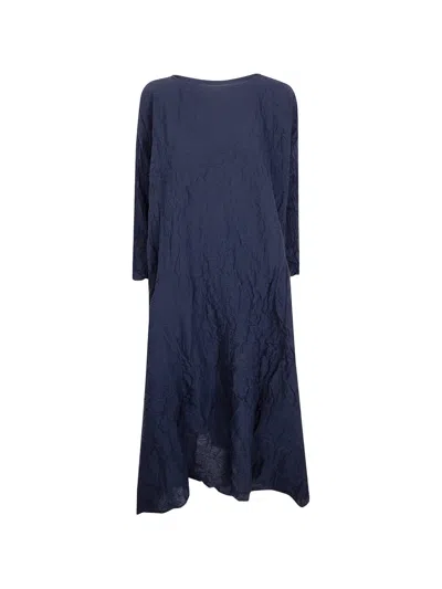 Daniela Gregis Crinkled Linen Dress In Blue
