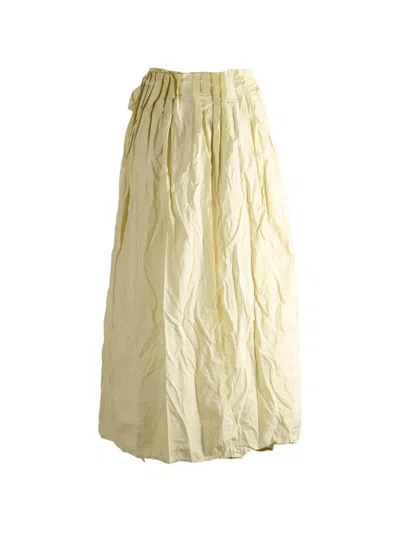 Daniela Gregis Crinkled-effect Maxi Skirt In Yellow