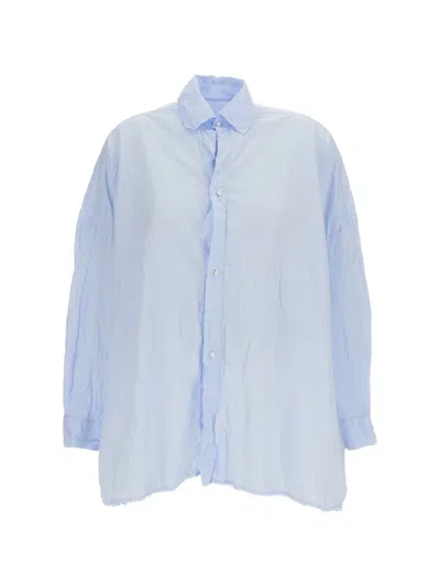 Daniela Gregis Crinkled-finish Drop-shoulder Shirt In Blue
