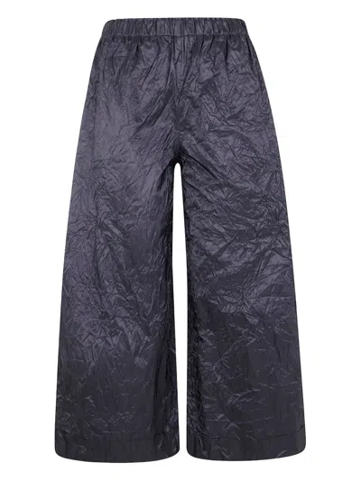 Daniela Gregis Crumpled Silk Trousers In Black
