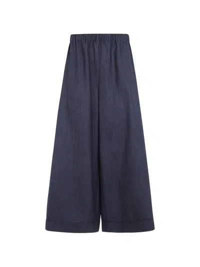 Daniela Gregis Wool Wide-leg Trousers In Grey