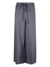 Daniela Gregis Drawstring Silk Trousers In Blue