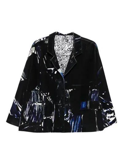 Daniela Gregis Floral-print Blazer In Black