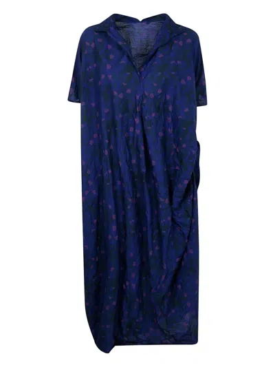 Daniela Gregis Floral-print Midi Dress In Blue