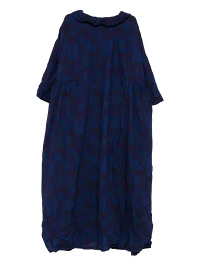 Daniela Gregis Floral-print Midi Dress In Blue