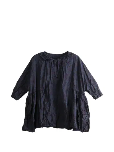 Daniela Gregis Floral-print Crinkled Shirt In Blue