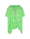 Daniela Gregis Gingham Ruffled-collar Blouse In Green