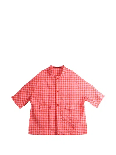 Daniela Gregis Gingham-check Crinkled-finish Shirt In Pink