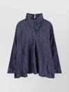 Daniela Gregis High Neck Long Sleeve Top For Casual Wear In Blue