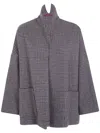 Daniela Gregis Prince Of Wales Check-pattern Oversized Jacket In Gray