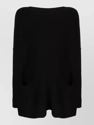 Daniela Gregis Knit Pullover Round Neck Front Pockets In Black