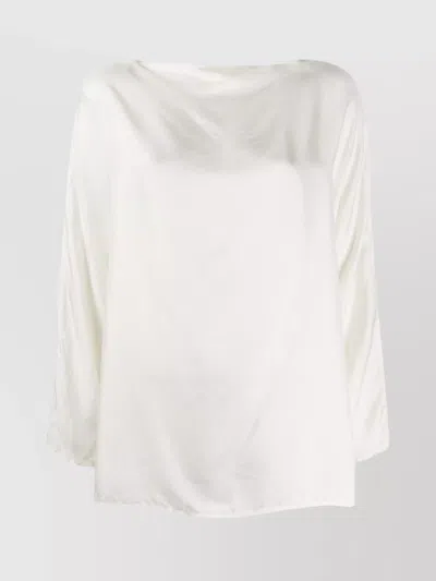 DANIELA GREGIS LIGHTWEIGHT LONG SLEEVE BLOUSE WITH BOAT NECK