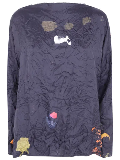 Daniela Gregis Crinkled-silk Blouse In Purple