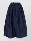 Daniela Gregis Midi Skirt With Crinkled Texture And Pockets In Blue