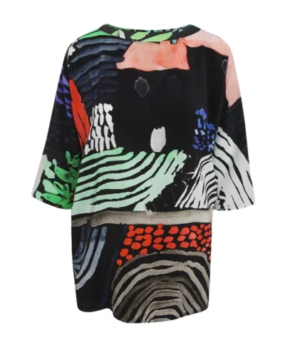 Daniela Gregis Multicolor Logo Blouse In Purple