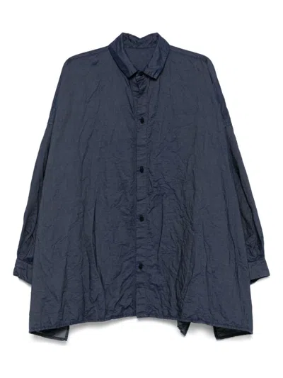 Daniela Gregis Navy Blue Box-pleat Shirt