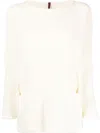 Daniela Gregis Cotton Boat Neck Sweater In Off White