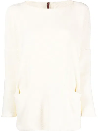 DANIELA GREGIS OFF WHITE BOAT NECK SWEATER