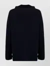 Daniela Gregis Oversized Knit Sweater Mock Neck In Blue