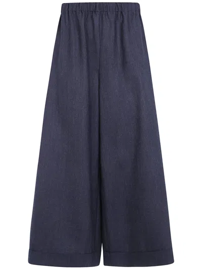 Daniela Gregis Elasticated-waistband Wide-leg Trousers In Blue