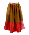 Daniela Gregis Patchwork Midi Skirt In Brown