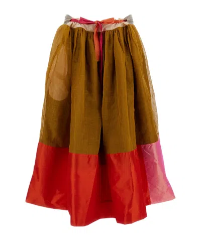 DANIELA GREGIS PATCHWORK MIDI SKIRT