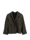 Daniela Gregis Peony Check Wool Jacket In Brown