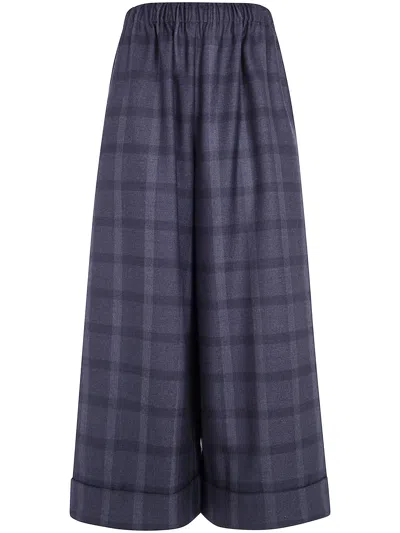 Daniela Gregis Check-pattern Palazzo Pants In Blue