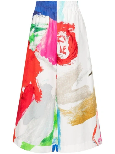 Daniela Gregis Abstract-print Palazzo Trousers In Multicolour