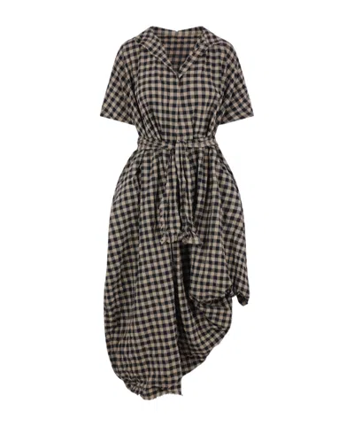 Daniela Gregis Asymmetric-hem Midi Dress In Neutral