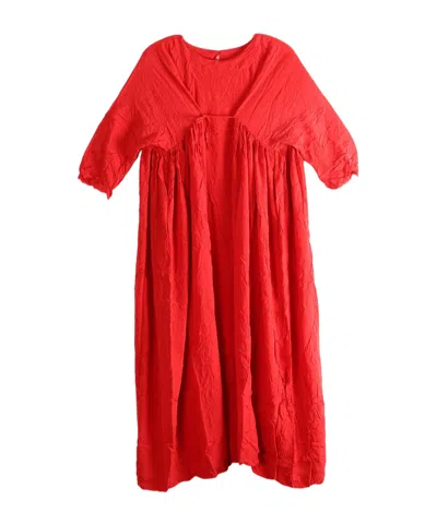 Daniela Gregis Pleated Dress In Red