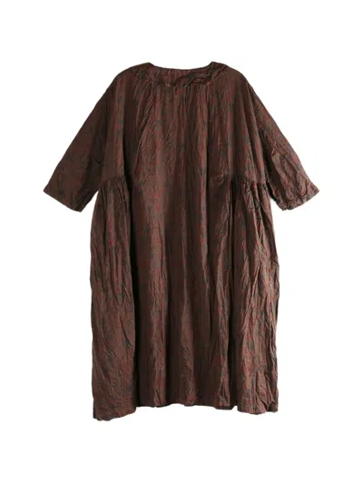 Daniela Gregis Printed Midi Dress In Brown
